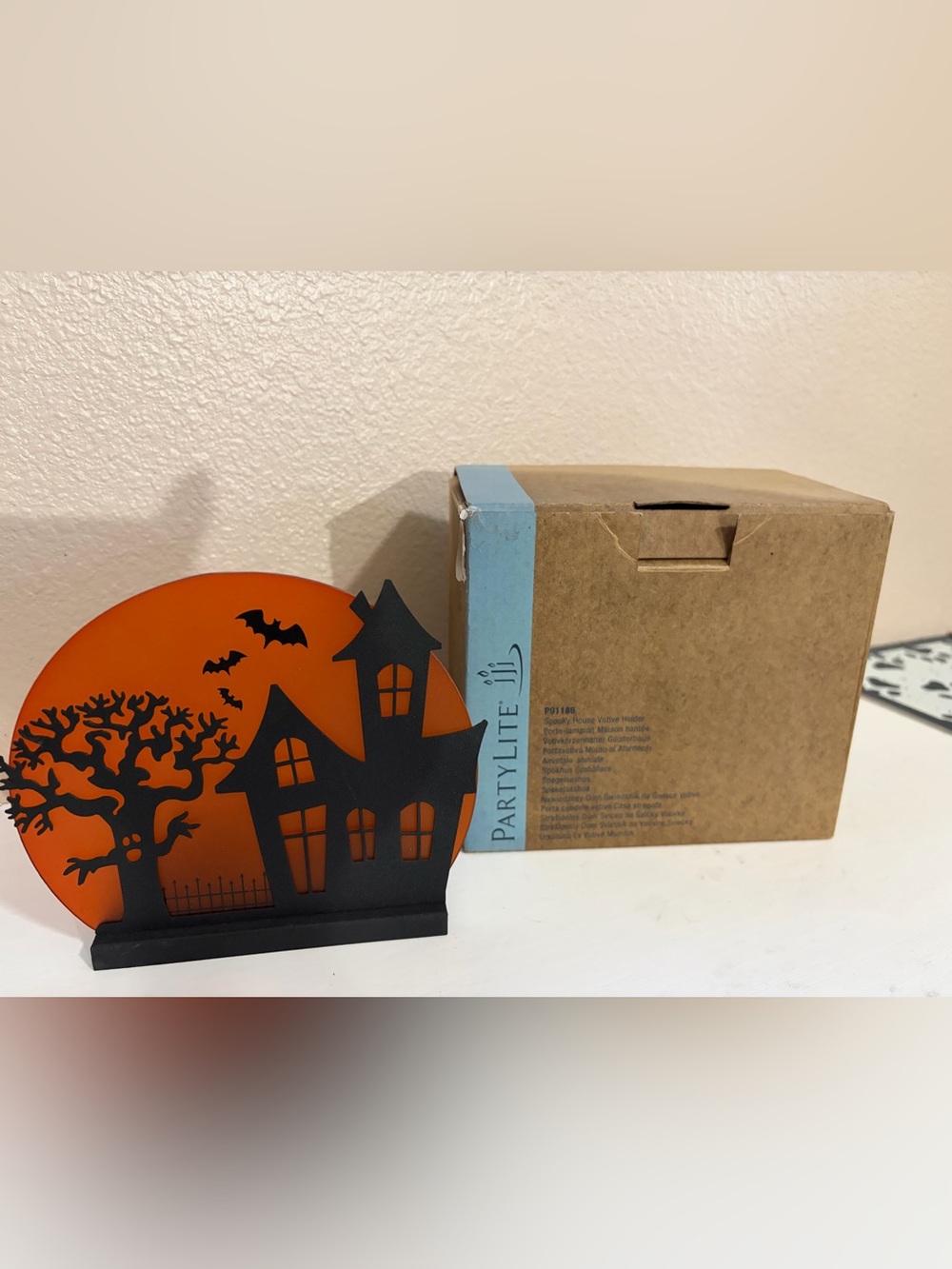 PartyLite P91186 Spooky House Votive Holder Halloween Candle Holder w/ Box